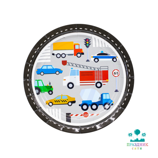 ТАРЕЛКА Машинки 17см 6шт