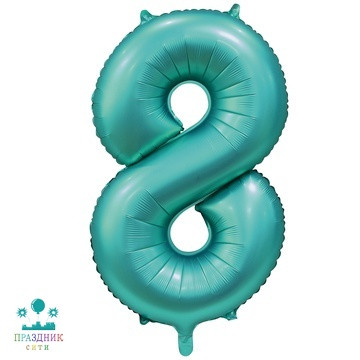 ШАР (Фольга) Ф ЦИФРА 8 65 in Tiffany