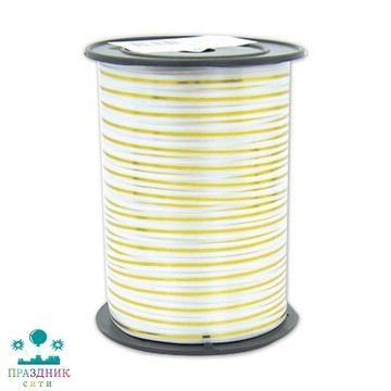 ЛЕНТА с зол полосой 5ммХ230м белая