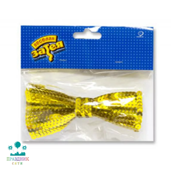 ГАЛСТУК бабочка с пайетками золото