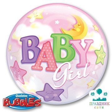 ШАР П BUBBLE 115 in Луна И Звезды Девочка