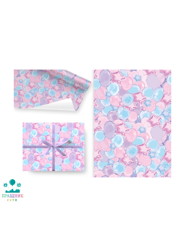 БУМАГА Воздушные шарики, глянцевая, 100см х 70см