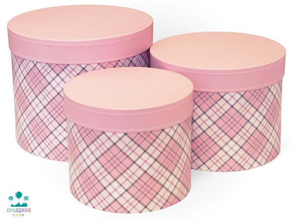 КОРОБКА Клетка, круглая,  H13,3хD16,2см, розовый