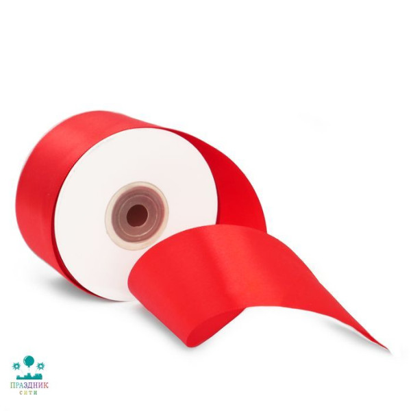 ЛЕНТА атлас 5,0 см красная