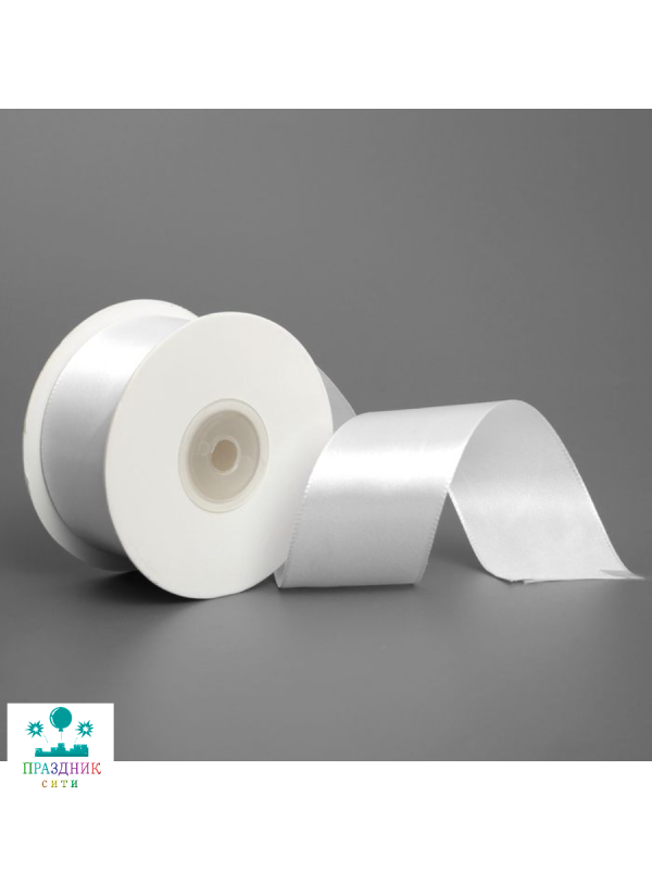 ЛЕНТА атлас 3,8 см белая