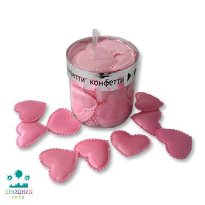 КОНФЕТТИ Сердца3D ткань розов 3см 35шт