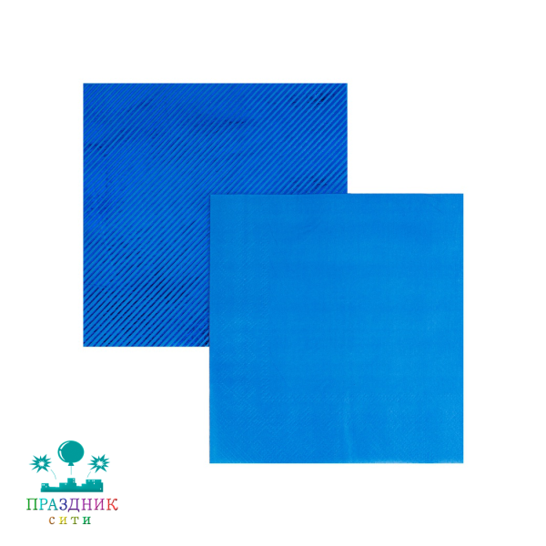 САЛФЕТКА фольгированная синяя 33см 6шт
