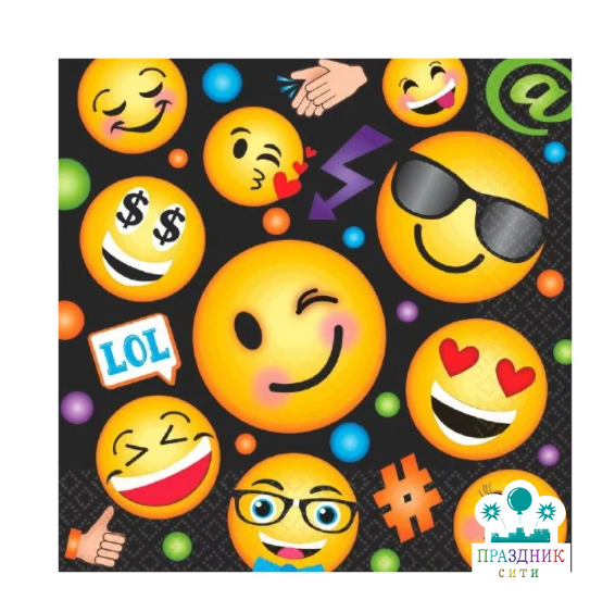 САЛФЕТКА Эмоции смайлик 33см