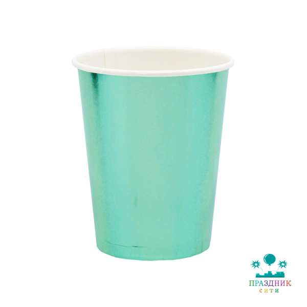 СТАКАН Мятный фольгированный 6шт