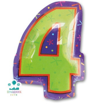 ШАР (Фольга) А ЦИФРА 4 30 in Мульти