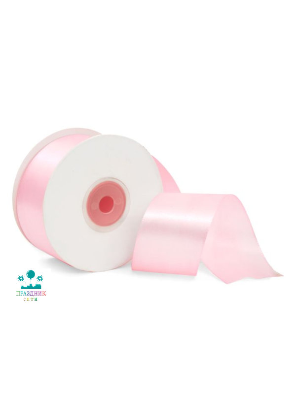 ЛЕНТА атлас 3,8 см светло-розовая
