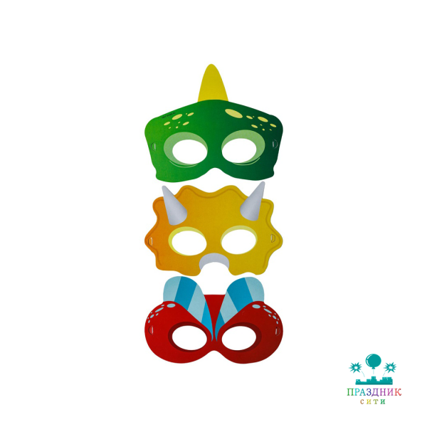 МАСКА Динозаврики 3шт