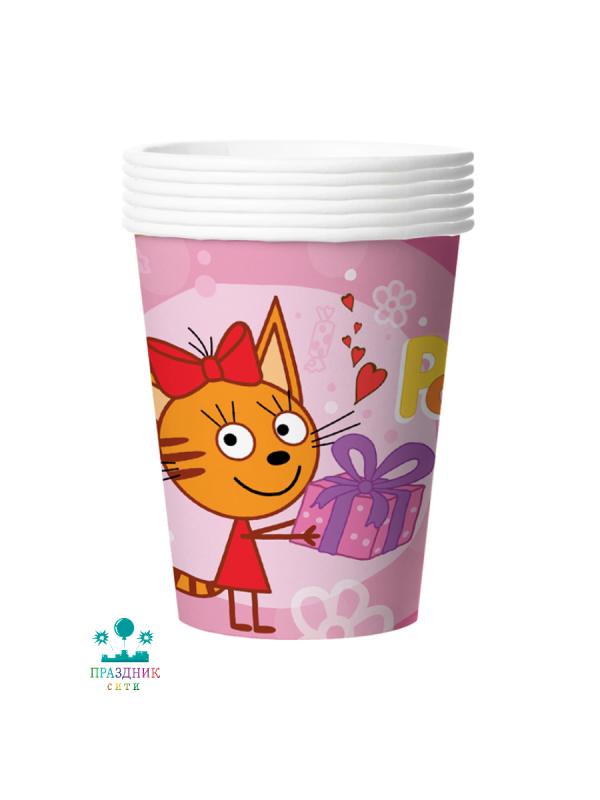 СТАКАН Три Кота Розовый 6 шт