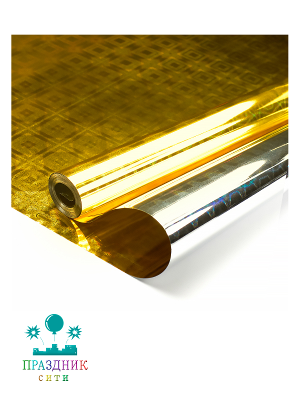 ПЛЕНКА голографическая Золото 70см, в рулоне
