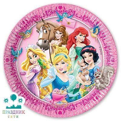 ТАРЕЛКА Принцессы и животные 23см 8шт