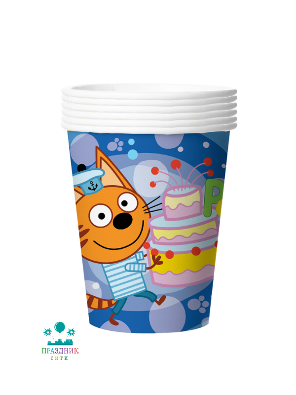 СТАКАН Три Кота Синий 6 шт