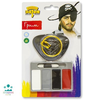 ГРИМ набор Пират 4цв+Повязка+Серьга+аппл