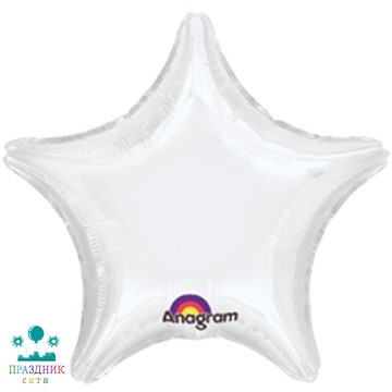 ШАР (Фольга) А Б/РИС ЗВЕЗДА 19 in Пастель White