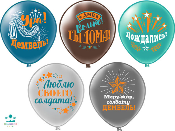 ШАР с рисунком 12" Дембель