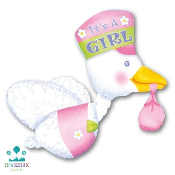 ШАР (Фольга) А ФИГУРА 115 in Аист розовый