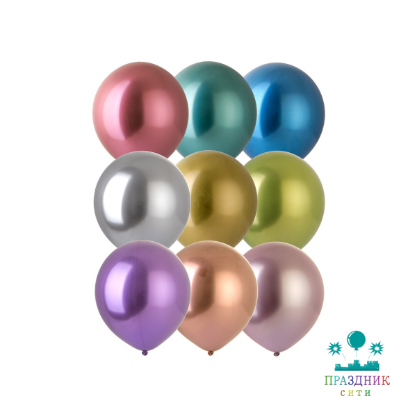 ШАР (латекс) Е 18" Хром ассорти