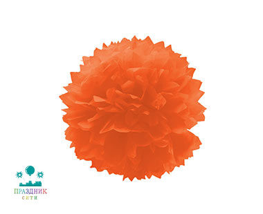 ПОМПОН бумажный оранжевый 40см