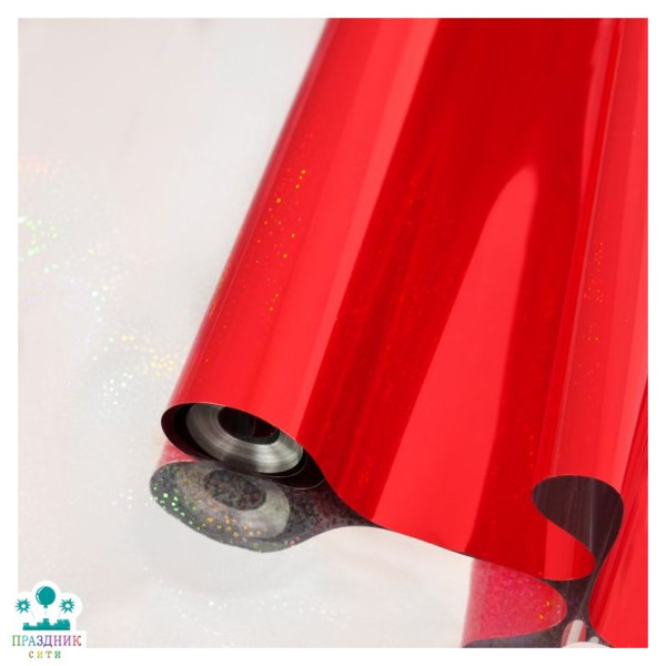 ПЛЕНКА голографическая красная, 70см, в рулоне