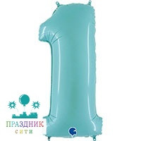 ШАР (Фольга) Г ЦИФРА 1 65 in Пастель Blue