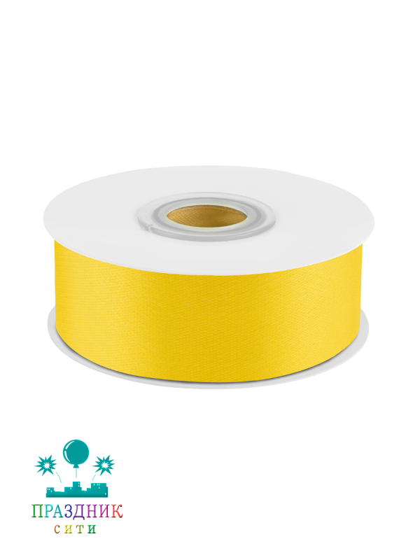 ЛЕНТА атлас 2,5 см желтый