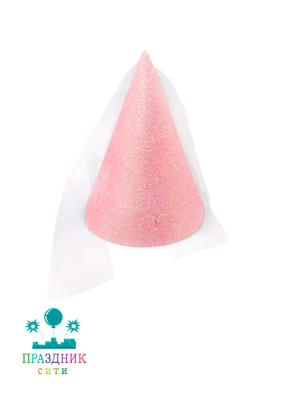 КОЛПАК С фатой Розовый 6шт