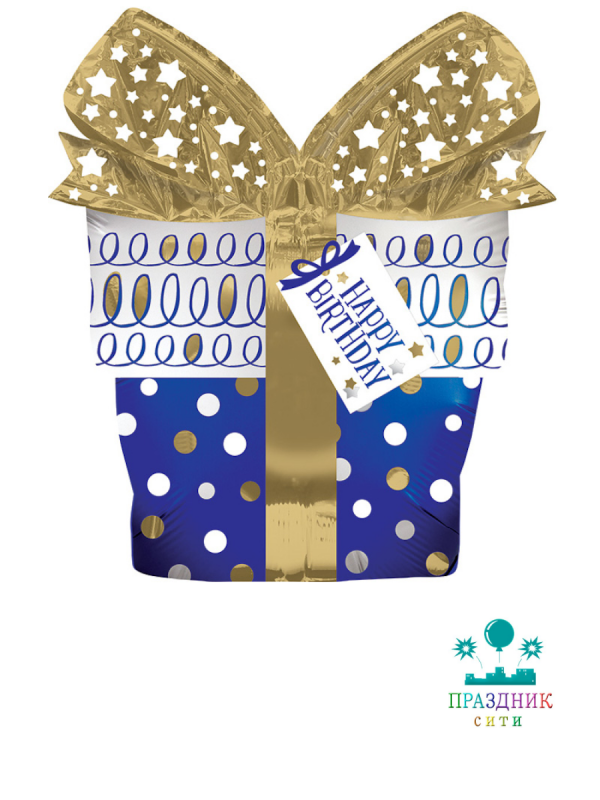 ШАР (Фольга) ФИГУРА 45 in Подарок Happy birthday горох