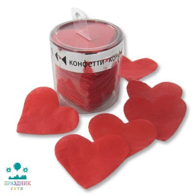 КОНФЕТТИ Сердца бум негор красн 5см 60г