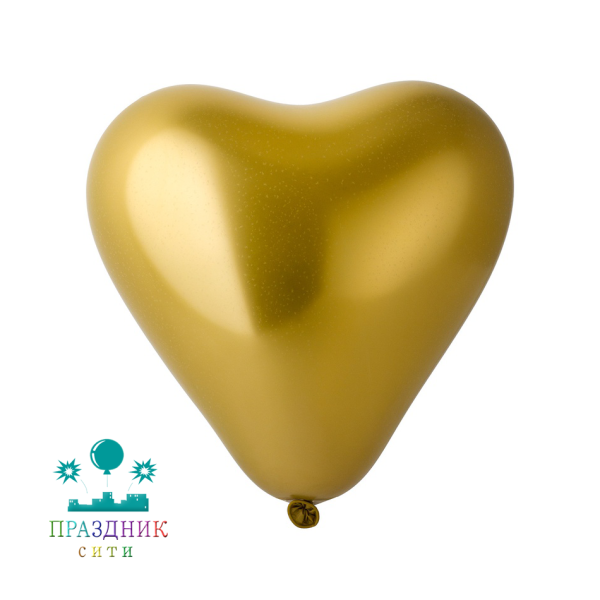ШАР (латекс) Сердце Е 11" Хром Gold
