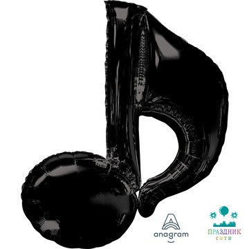 ШАР (Фольга) А ФИГУРА 90 in Нота музыкальная черная