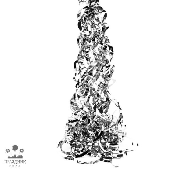 ТАССЕЛ-ЛЕНТА Д/ШАРА, 100 см, фольга, цвет серебряный