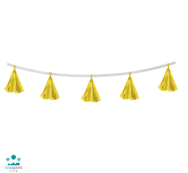 ГИРЛЯНДА-тассел Кисточки, жёлтый