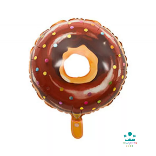 ШАР (Фольга) К 18 in РУС Пончик в глазури шоколадной