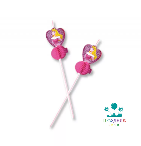 ТРУБОЧКА для коктейля 3D Принцессы 8шт