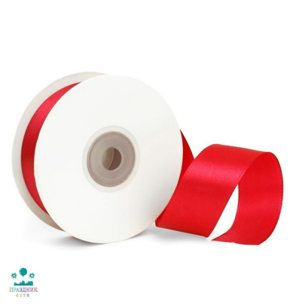 ЛЕНТА атлас 2,5 см красная
