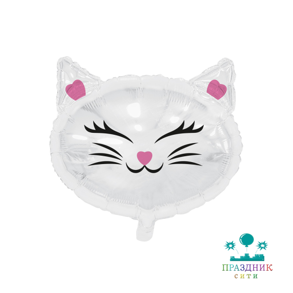 ШАР (Фольга) Р ФИГУРА 45 in Кошка белая голова