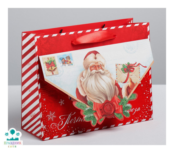ПАКЕТ Почта Деда Мороза, 23 × 18 × 8 см