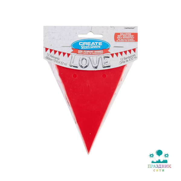 ГИРЛЯНДА вымпел Красная 4,6м