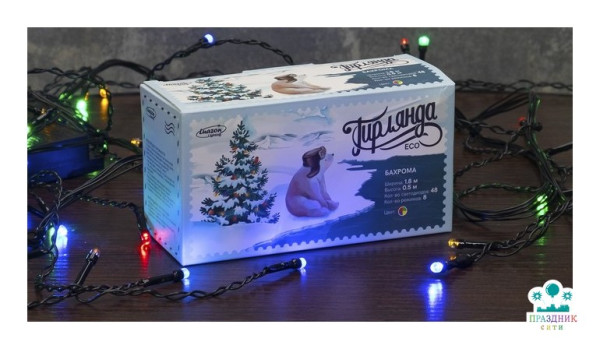 ГИРЛЯНДА "Бахрома", 1.8 х 0.5 м Мульти