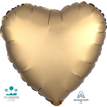ШАР (Фольга) А Б/РИС СЕРДЦЕ 18 in Сатин Gold Sateen