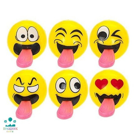 МЯЧ с языком светящ эмоции Смайлик 6см
