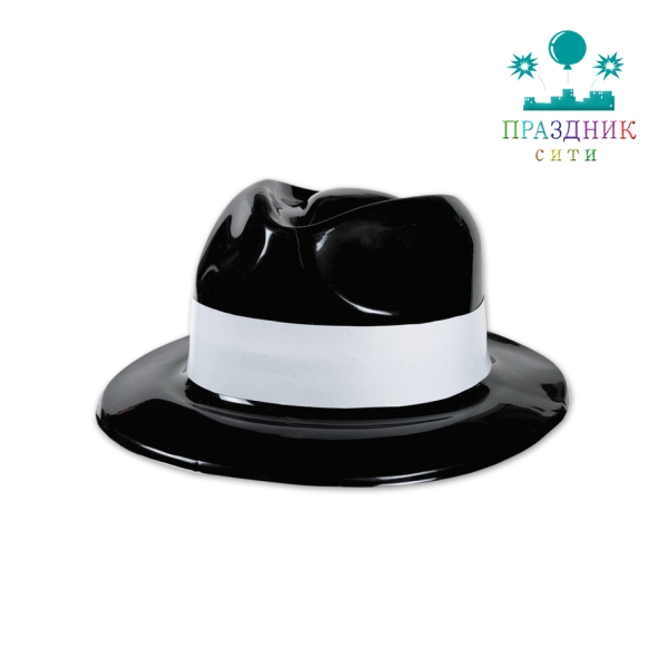 ШЛЯПА пласт Гангстер с белой полосой