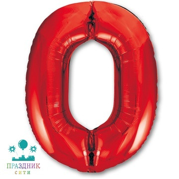 ШАР (Фольга) К ЦИФРА 0 65 in Red