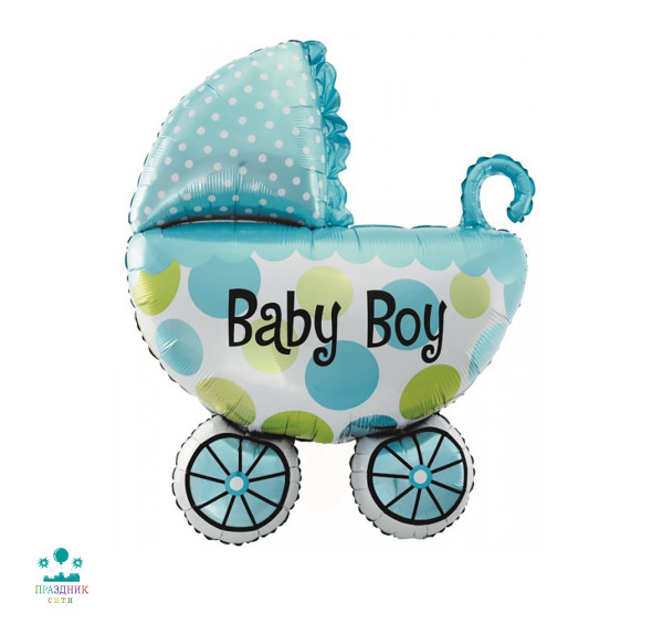 ШАР (Фольга) Мини ФИГУРА Коляска д/мальчика