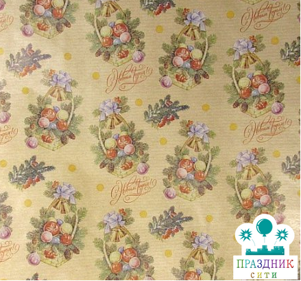 БУМАГА НГ ёлочные корзинки, крафт, 72см, в рулоне