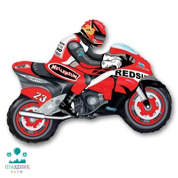 ШАР (Фольга) Ф ФИГУРА 50 in Мотоциклист красный